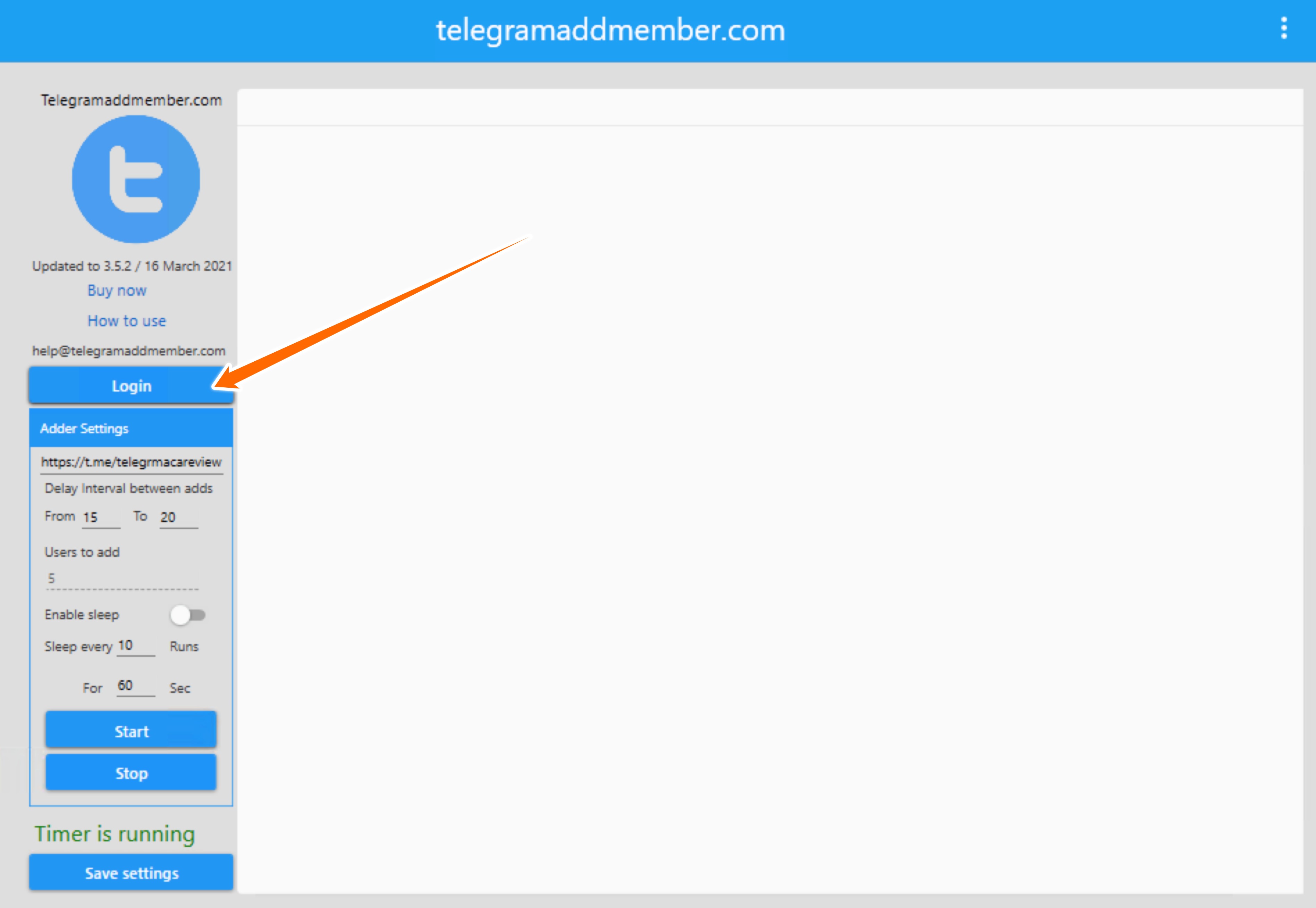 telegram add member login