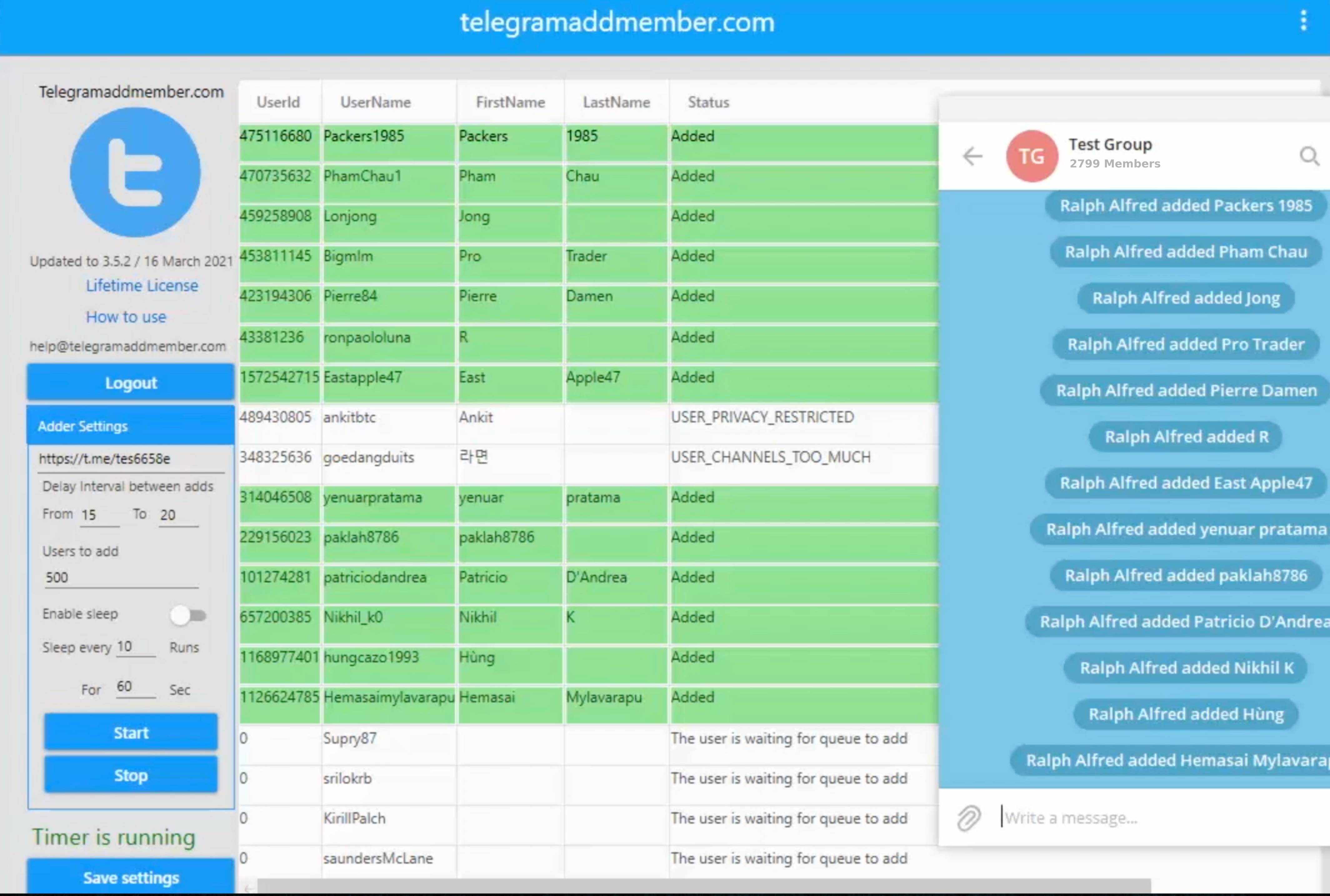 telegram adding members